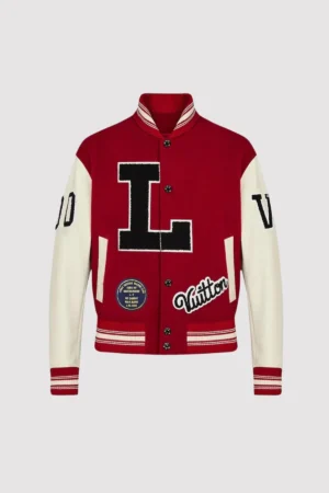 Pop Smoke Louis Vuitton Dreaming Red Varsity Jacket