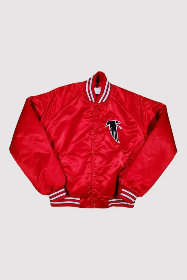 80’s Atlanta Falcons Red Satin Varsity Jacket