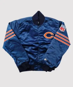 80’s Chicago Bears Blue Satin Varsity Jacket