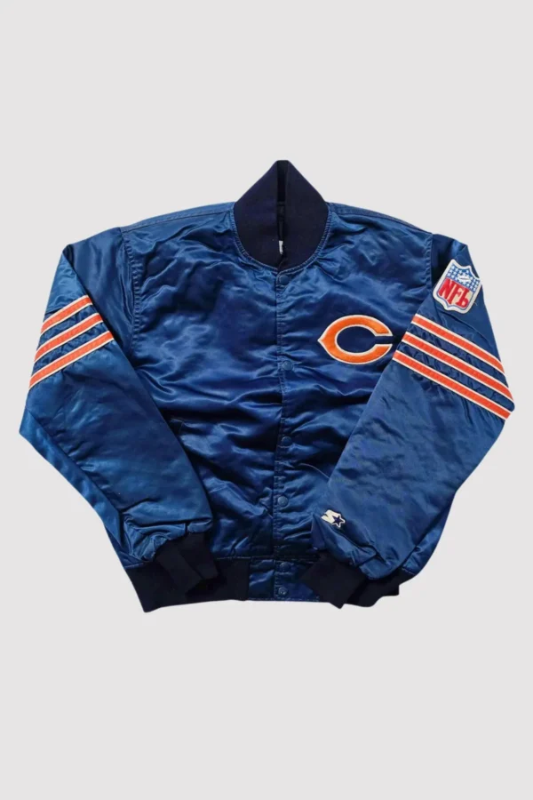 80’s Chicago Bears Blue Satin Varsity Jacket