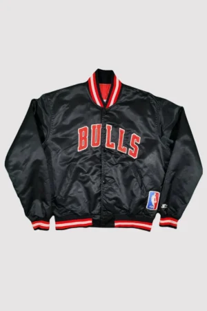 80’s Chicago Bulls Black Satin Varsity Jacket