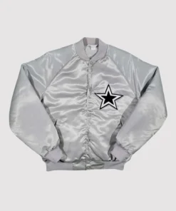 80’s Dallas Cowboys Silver Satin Varsity Jacket