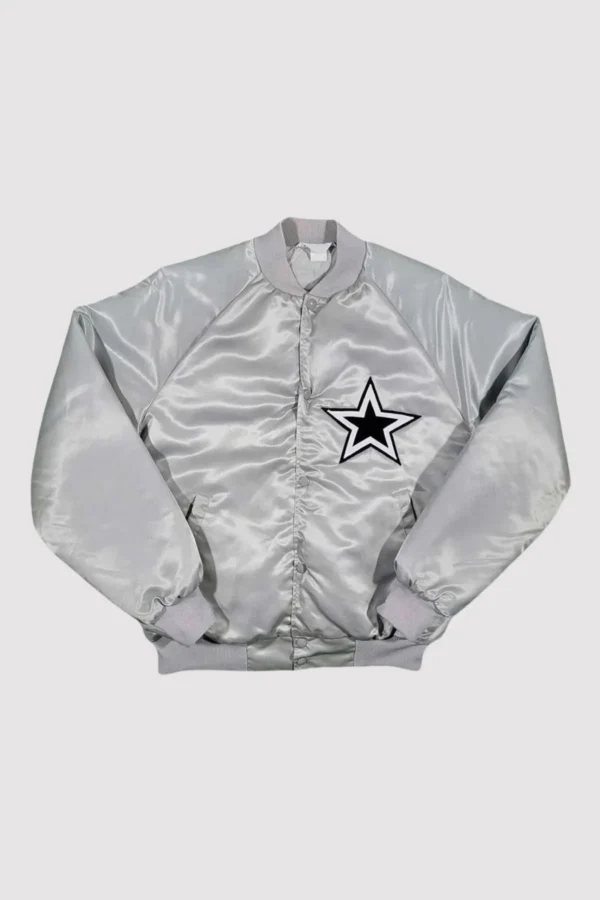 80’s Dallas Cowboys Silver Satin Varsity Jacket