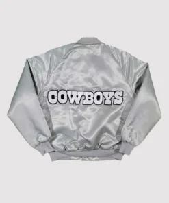 80’s Dallas Cowboys Silver Satin Varsity Jacket