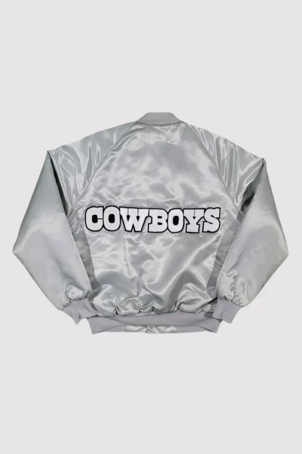80’s Dallas Cowboys Silver Satin Varsity Jacket
