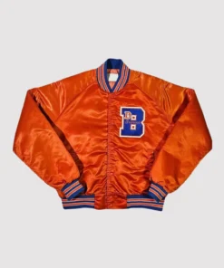 80’s Denver Broncos Orange Satin Varsity Jacket