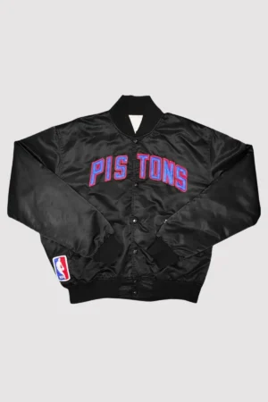 80’s Detroit Pistons Black Satin Varsity Jacket
