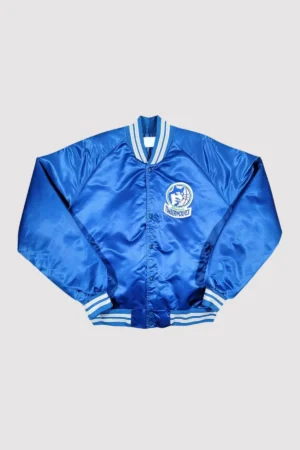 80’s Minnesota Timberwolves Blue Satin Varsity Jacket