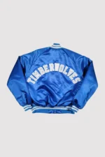 80’s Minnesota Timberwolves Blue Satin Varsity Jacket