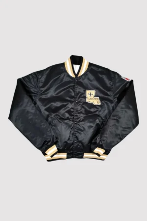 80’s New Orleans Saints Black Satin Varsity Jacket