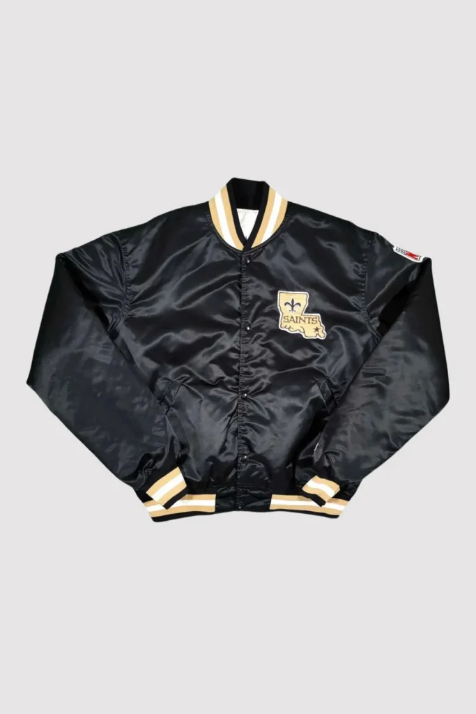 80’s New Orleans Saints Black Satin Varsity Jacket