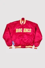 90’s Houston Rockets Red Satin Varsity Jacket