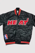 90’s Miami Heat Black Satin Varsity Jacket