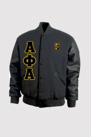 Alpha Phi Alpha Club Black Bomber Varsity Jacket