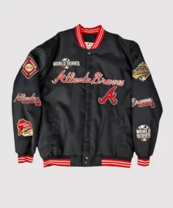 Atlanta Braves 2021 World Series Champions Black Varsity Jacket