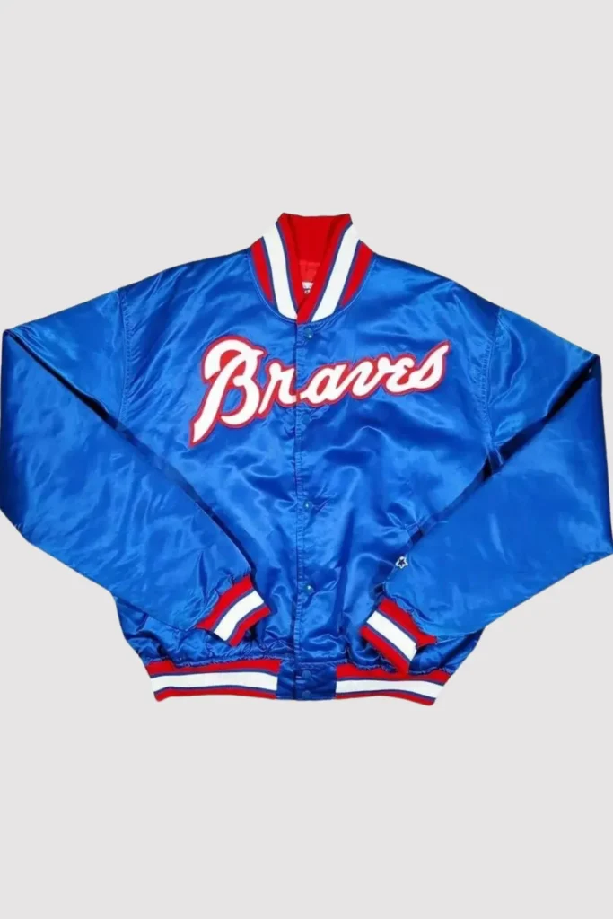 Atlanta Braves 80’s Bomber Satin Varsity Jacket