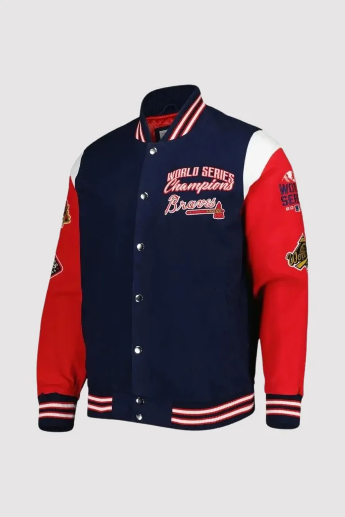 Atlanta Braves World Series Champions Full-Snap Varsity Jacket
