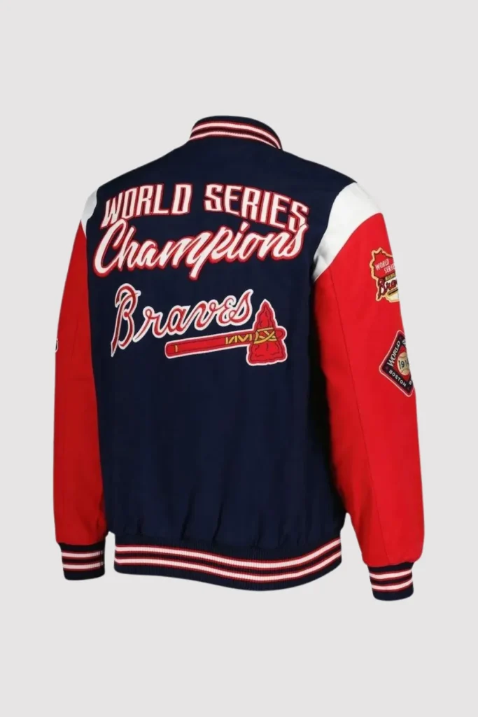 Atlanta Braves World Series Champions Full-Snap Varsity Jacket