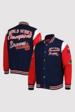 Atlanta Braves World Series Champions Full-Snap Varsity Jacket