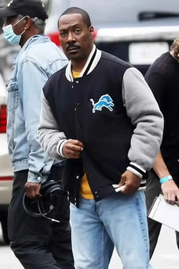 Beverly Hills Cop 4 Eddie Murphy Detroit Lions Varsity Jacket