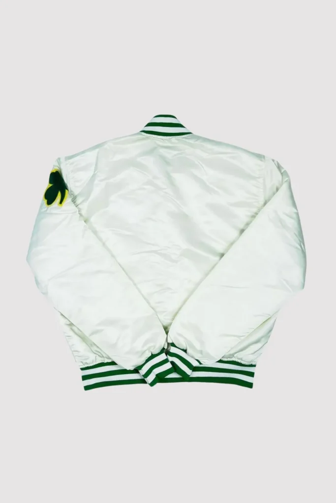 Boston Celtics 90’s White Satin Varsity Jacket