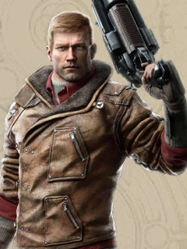 B J Blazkowicz Wolfenstein The New Order Brown Leather Jacket
