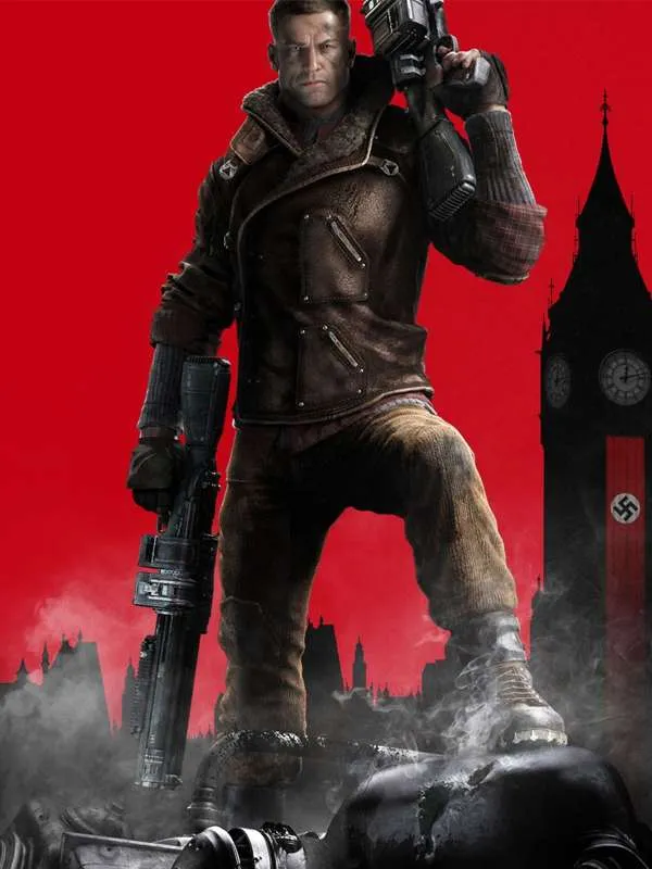 B J Blazkowicz Wolfenstein The New Order Brown Leather Jacket