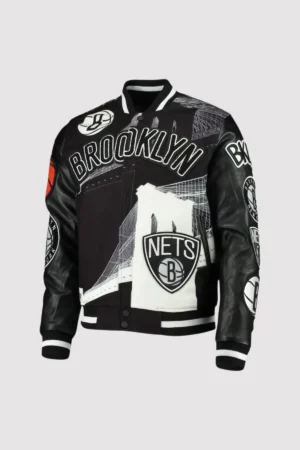 Brooklyn Nets Pro Standard x Black Pyramid Varsity Jacket