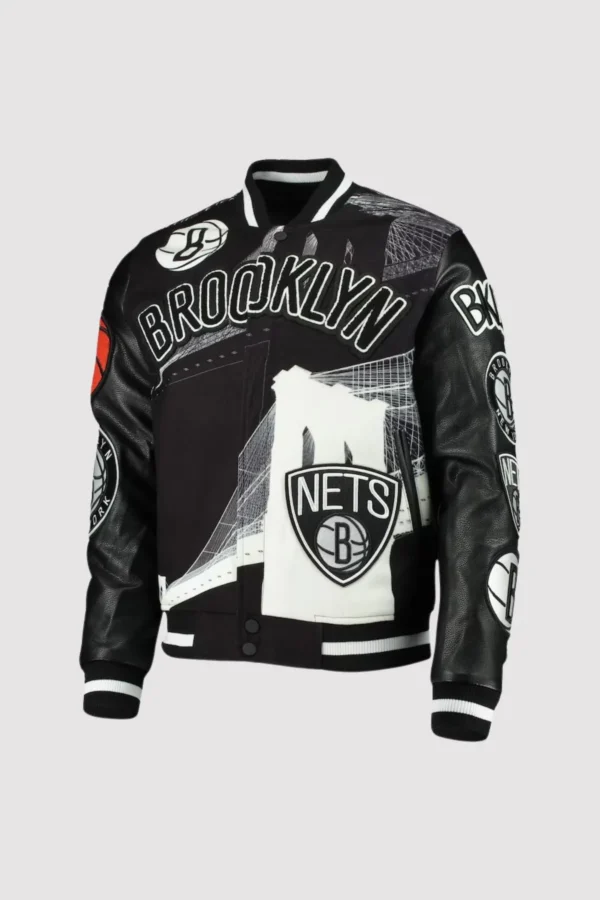 Brooklyn Nets Pro Standard x Black Pyramid Varsity Jacket