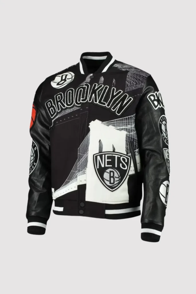 Brooklyn Nets Pro Standard x Black Pyramid Varsity Jacket