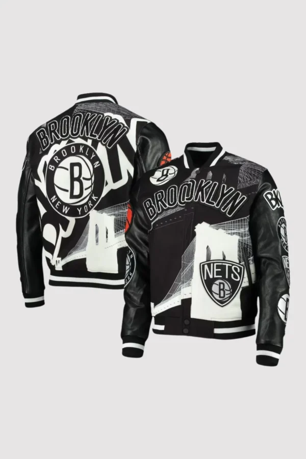 Brooklyn Nets Pro Standard x Black Pyramid Varsity Jacket