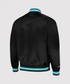 Charlotte Hornets Black Hardwood Classics Satin Varsity Jacket