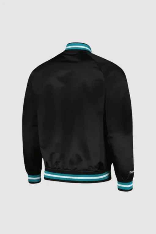 Charlotte Hornets Black Hardwood Classics Satin Varsity Jacket