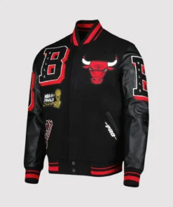 Chicago Bulls NBA 6x Finals Champions Black Varsity Jacket