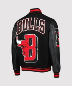Chicago Bulls NBA 6x Finals Champions Black Varsity Jacket