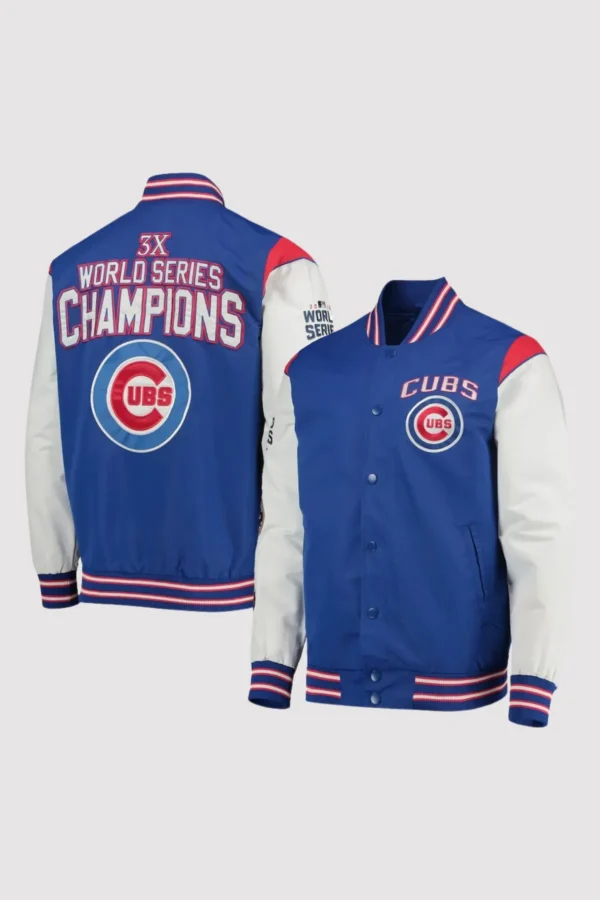 Chicago Cubs 3x World Series Champions Varsity Jacket