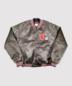 Cleveland Browns 80s Bomber Satin Jacket