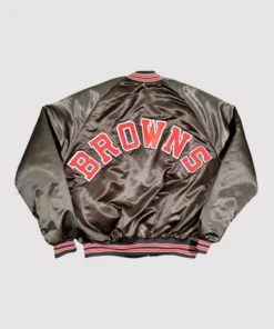 Cleveland Browns 80s Bomber Satin Jacket