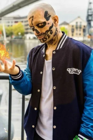 El Diablo Suicide Squad Blue Varsity Jacket