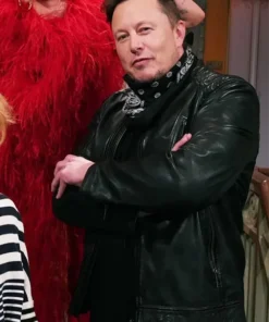 Elon Musk Black Leather Jacket