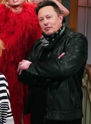 Elon Musk Black Leather Jacket