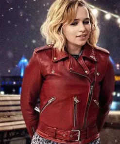 Emilia Clarke Last Christmas Leather Jacket