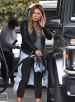 Hilary Duff Black Leather Jacket