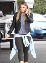Hilary Duff Black Leather Jacket