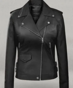 Hilary Duff Black Leather Jacket