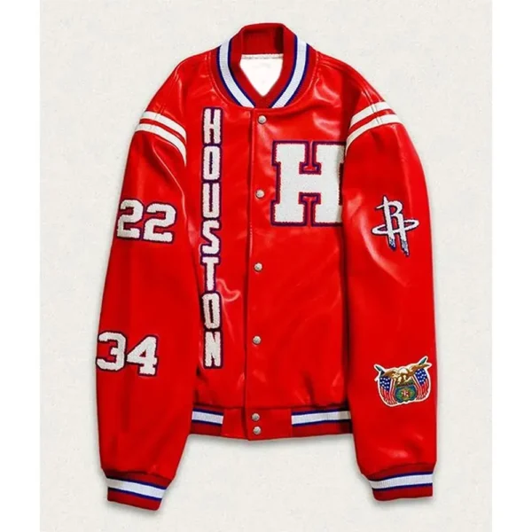 Houston Texans NFL Letterman Red and Blue Varsity Jacket