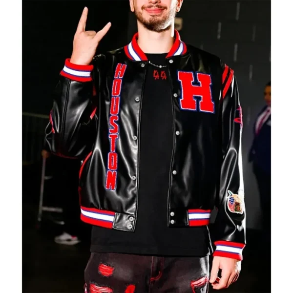 Houston Texans NFL Letterman Red and Blue Varsity Jacket