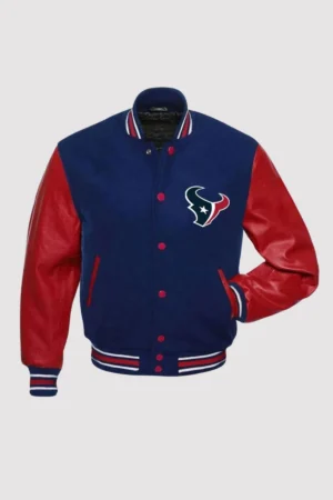 Houston Texans NFL Letterman Red and Blue Varsity Jacket