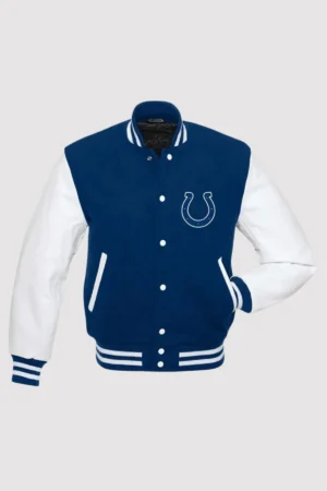 Indianapolis Colts Blue and White Letterman Jacket