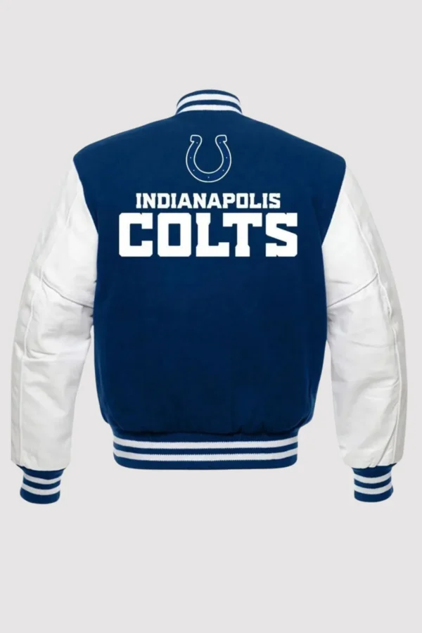 Indianapolis Colts Blue and White Letterman Jacket